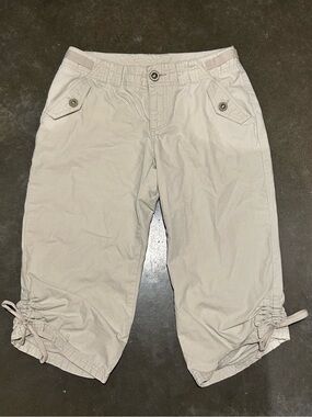 Sonoma Light Beige Drawstring-Synching Capri Pants - Women 4P